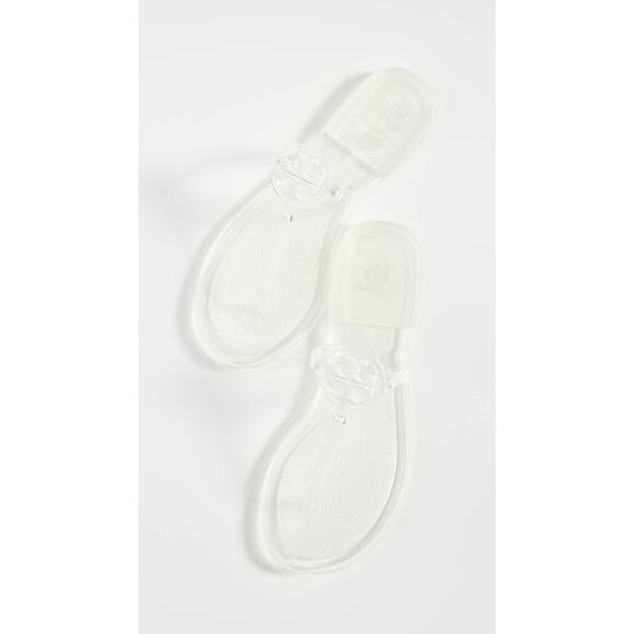 Tory Burch Women's Mini Miller Thong Flip Flops Clear jelly 10 - Picture 3 of 6